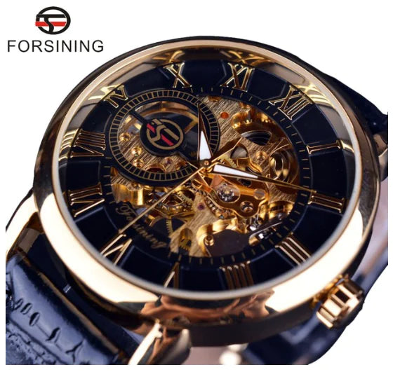 Men's Transparent Mechanical Timepiece