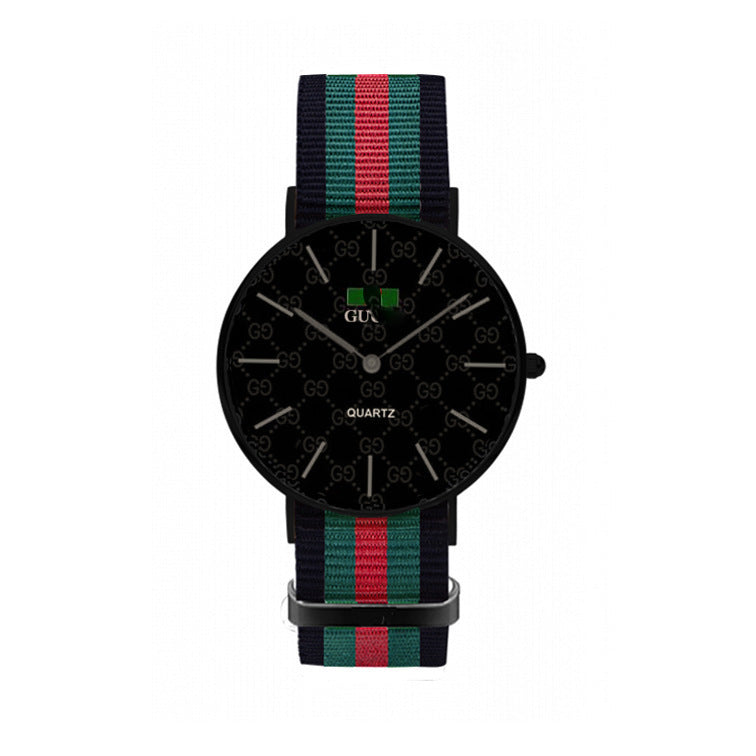Trendy British Style Canvas Couple Watches (Slim Design)
