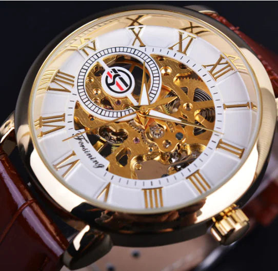 Men's Transparent Mechanical Timepiece