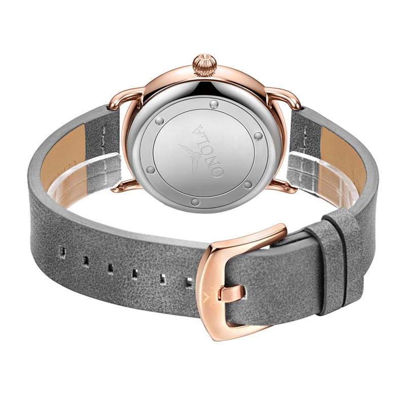 ONOLA Men's Quartz Wristwatch - Simple Leather Design