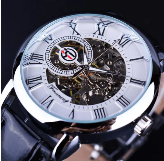 Men's Transparent Mechanical Timepiece