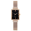 Fashionable Women's Alloy Mesh Green Square Quartz Watch