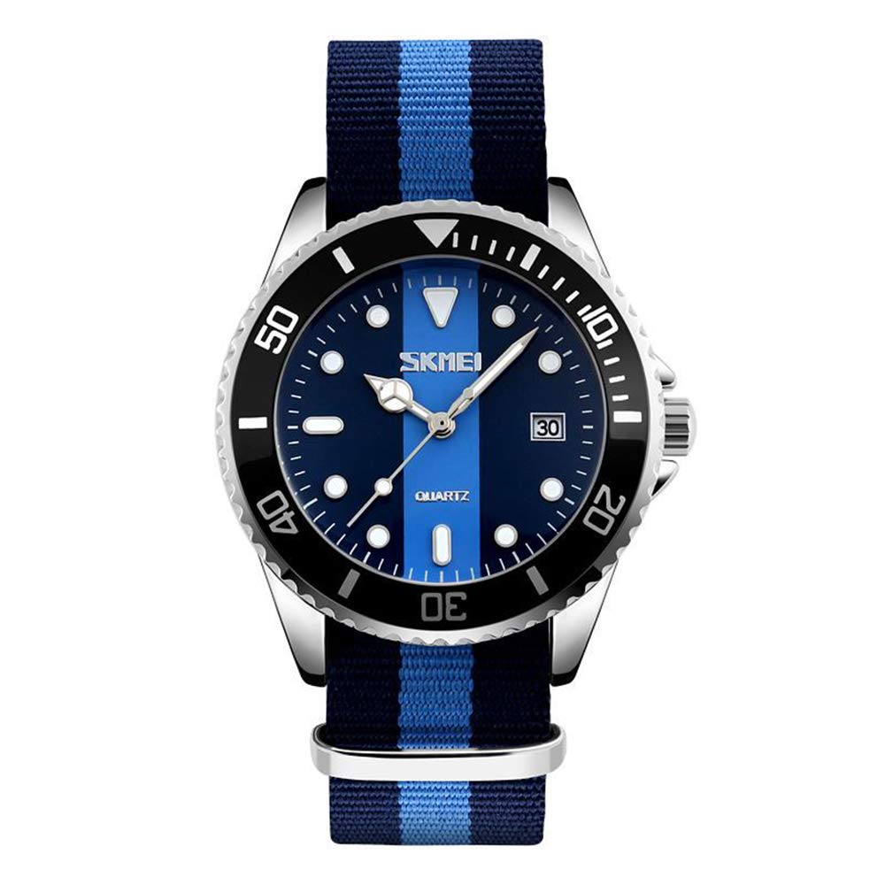 MASTO Men's Round Quartz Watch with Nylon Strap