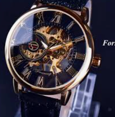 Men's Transparent Mechanical Timepiece